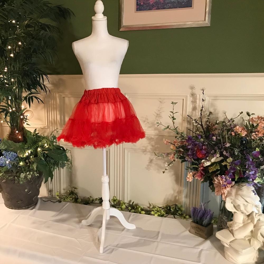 Mini red tutu dance tulle skirt